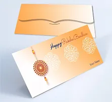 Brown Cloud Customised Exclusive Rakhi/RAKSHABANDHAN Shagun/Money/Gift Envelope/Cover/Lifafa for Gift/Festival with Personalized Text Message/Name/Photo (SERakhi 06)-thumb2