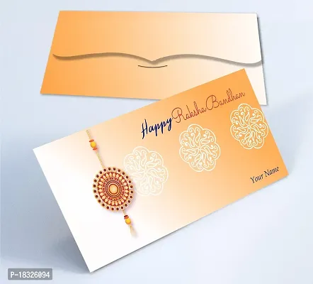 Brown Cloud Customised Exclusive Rakhi/RAKSHABANDHAN Shagun/Money/Gift Envelope/Cover/Lifafa for Gift/Festival with Personalized Text Message/Name/Photo (SERakhi 06)-thumb3