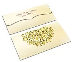 Brown Cloud Customised Exclusive Elegant Designer Laser-Cut Shagun/Money/Gift Envelope/Cover/Lifafa for Gift/Festival with Personalized Text Message/Name (SE Pearl Gold 015) (Pack of 6)-thumb3