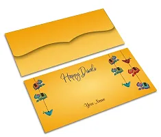 Brown Cloud Customised Exclusive Shagun/Money/Gift Envelope/Cover/Lifafa for Diwali/Deepawali with Personalized Text Message/Name/Photo (Pack of 10) (Yellow 2)-thumb1