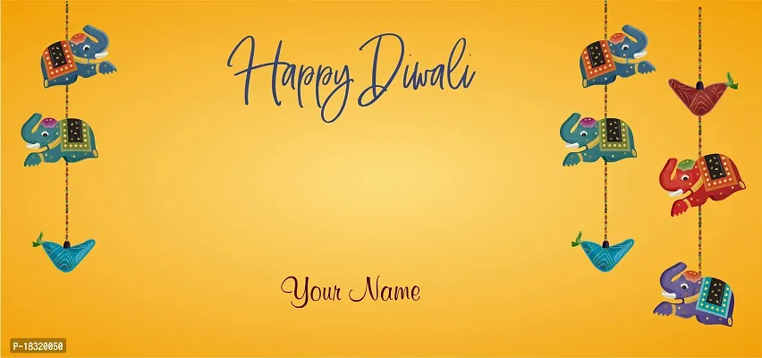 Brown Cloud Customised Exclusive Shagun/Money/Gift Envelope/Cover/Lifafa for Diwali/Deepawali with Personalized Text Message/Name/Photo (Pack of 10) (Yellow 2)-thumb3