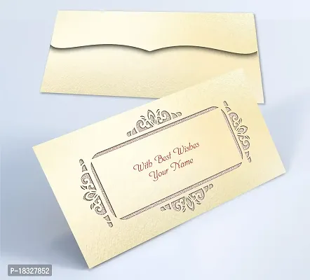 Brown Cloud Customised Exclusive Elegant Designer Laser-Cut Shagun/Money/Gift Envelope/Cover/Lifafa for Gift/Festival with Personalized Text Message/Name (SE Pearl Pink 005) (Pack of 6)