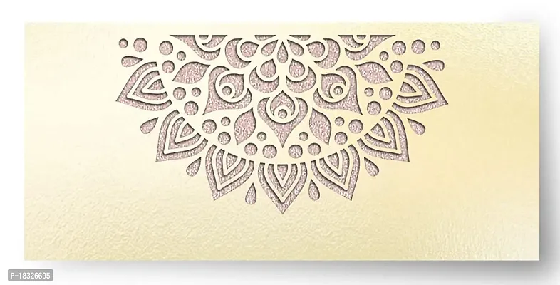 Brown Cloud Customised Exclusive Elegant Designer Laser-Cut Shagun/Money/Gift Envelope/Cover/Lifafa for Gift/Festival with Personalized Text Message/Name (SE Pearl Pink 015) (Pack of 6)-thumb2