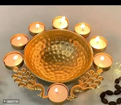 Brass Finish Metal Diya Urli Decorative Bowl Tableware Uruli for Floating Candles