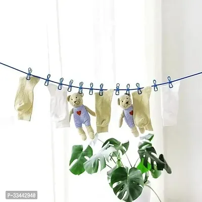 12 Clips Cloth Rope for Drying Clothes Pack of 1-thumb4