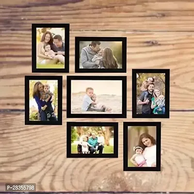 Wood Wall Photo Frame  (Black, 7 Photo(s), 5X7 4X6 Inch)-thumb0