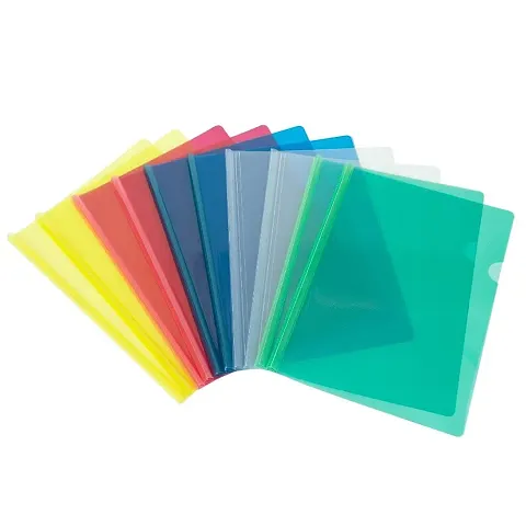 Se Online Multicolor Transparent Strip File Natural Clear A4 Size Sliding Bar Display Organizer File Folder Pack of 30