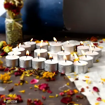 Saudeep India Tealight Candles | 9 Hour Long Time Buring Wax Tealight Candle | Unscented Tea Light Candles (50)
