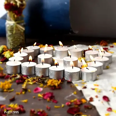 Saudeep India Tealight Candles | 9 Hour Long Time Buring Wax Tealight Candle | Unscented Tea Light Candles (Pack of 30)-thumb0