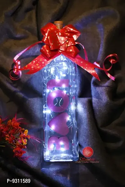 Saudeep India Battery Operated Love Bottle with 20 LED Fairy Cork Light and Wire String (2 m, 6.6 ft, Multicolour)-thumb2