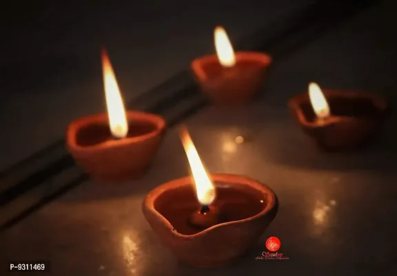 Saudeep India Diya for Puja | Clay | Diya Holder Decorative | Diya Lamps for Pooja | Diwali Gifts and Decoration mitti Diya for Diwali Decoration (Set of 221)-thumb3