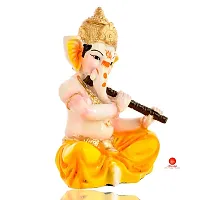 Saudeep India, Handcrafted Resine Little Ganesh Sculpture | Showpiece for Home  Office Decor (New Ganesh Flute)-thumb4