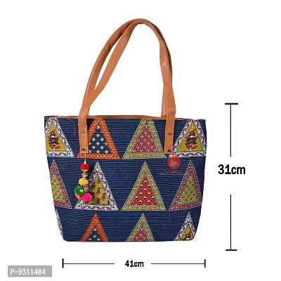 Saudeep India Hand Made Printed Ikat Traditional Shoulder Hand Bag For Women (Bag03)-thumb5