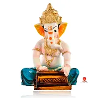 Saudeep India, Handcrafted Resine Little Ganesh Sculpture | Showpiece for Home  Office Decor (New Ganesh Dhol Blue)-thumb1