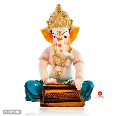 Saudeep India, Handcrafted Resine Little Ganesh Sculpture | Showpiece for Home  Office Decor (New Ganesh Dhol Blue)-thumb2