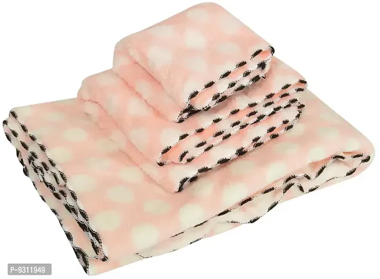 Saudeep India Trading Corporation 240 GSM 3 Piece Towel Set - Pink-thumb3