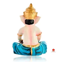 Saudeep India, Handcrafted Resine Little Ganesh Sculpture | Showpiece for Home  Office Decor (New Ganesh Dhol Blue)-thumb4