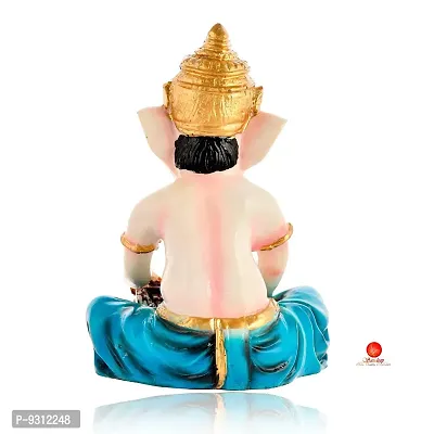 Saudeep India, Handcrafted Resine Little Ganesh Sculpture | Showpiece for Home  Office Decor (New Ganesh Dhol Blue)-thumb5