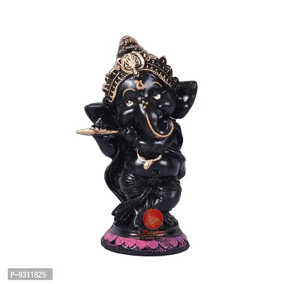 Saudeep India, Hand Made Resine Little Ganesh with Flute Sculpture | Showpiece for Home  Office Decor-thumb2