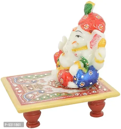 Saudeep India Trading Corporation Marble Chowki Ganesh (10 cm x 10 cm, Set of 50, SIWCPA035(1))-thumb2