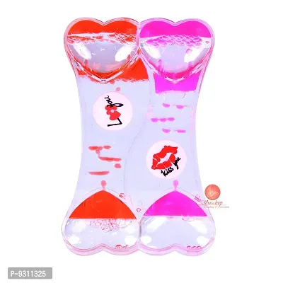 Saudeep India Valentines's Gift for Girlfriend/Boyfriend Love Kiss Timer Wheel Droplet Timer Hourglass Shape-thumb3