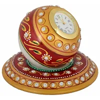 Saudeep India Trading Corporation Marble Round Clock with Plate-thumb1