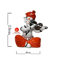 Saudeep India, Handcrafted Resine Little Ganesh Sculpture | Showpiece for Home  Office Decor (Violin Ganesh)-thumb1