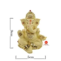 Saudeep India, Handcrafted Resine Little Ganesh Sculpture | Showpiece for Home  Office Decor (Gold Ganesha Necklace)-thumb2