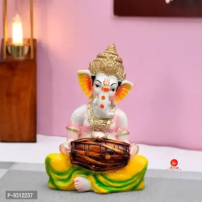 Saudeep India, Handcrafted Resine Little Ganesh Sculpture | Showpiece for Home  Office Decor (New Ganesh Dhol)