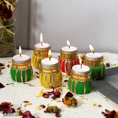 Saudeep India Tom Tom Tealight Candle | Barrel Shaped Tea-Light Candle | Drum Shaped Tea Light Candle for Diwali Decoration/Gift (Pack of 24)-thumb3