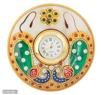 Saudeep India Trading Corporation Marble Stand Clock (10 cm x 10 cm, SIMM4SW-3)