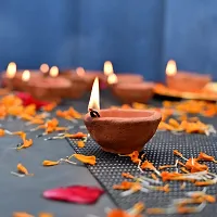 Saudeep India Diya for Puja | Clay | Diya Holder Decorative | Diya Lamps for Pooja | Diwali Gifts and Decoration mitti Diya for Diwali Decoration(Set of 21 Handmade)-thumb2