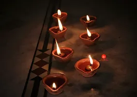 Saudeep India Diya for Puja | Clay | Diya Holder Decorative | Diya Lamps for Pooja | Diwali Gifts and Decoration mitti Diya for Diwali Decoration(Set of 31 Handmade)-thumb3