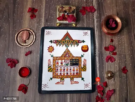 Saudeep India Beautiful Wooden AHOI Ashtami Pata for Festival Puja(28x24 cm)