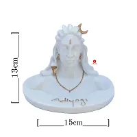 Saudeep India Adiyogi Shiva Murti | Lord Shiva Figurine | Polyresin Mahadev Idol Shankara Pooja  Gift Showpiece Items for Home Decor, Temple Puja Mandir Decoration (White)-thumb2