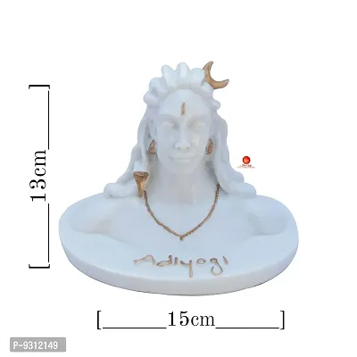 Saudeep India Adiyogi Shiva Murti | Lord Shiva Figurine | Polyresin Mahadev Idol Shankara Pooja  Gift Showpiece Items for Home Decor, Temple Puja Mandir Decoration (White)-thumb3