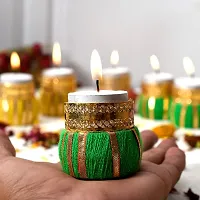 Saudeep India Tom Tom Tealight Candle | Barrel Shaped Tea-Light Candle | Drum Shaped Tea Light Candle for Diwali Decoration/Gift (Pack of 12)-thumb1