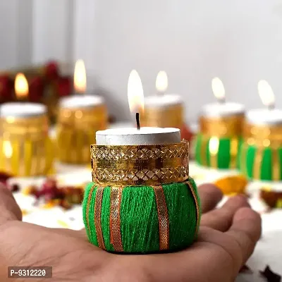 Saudeep India Tom Tom Tealight Candle | Barrel Shaped Tea-Light Candle | Drum Shaped Tea Light Candle for Diwali Decoration/Gift (Pack of 12)-thumb2