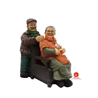 Saudeep India Polyresin Dada Dadi Couple Idol For Gift |Grand Parents Showpiece Statue | Figurine Showpiece Idol For Dada Dadi, Best Gift For Love, Valentine Day, Retirement Party, Wedding Anniversary-thumb1