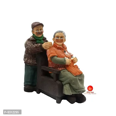 Saudeep India Polyresin Dada Dadi Couple Idol For Gift |Grand Parents Showpiece Statue | Figurine Showpiece Idol For Dada Dadi, Best Gift For Love, Valentine Day, Retirement Party, Wedding Anniversary-thumb2