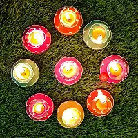 Saudeep India Matki Diya with Wax | Traditional Handmade Terracotta Clay Diya | Mitti Deepak Decorate for Diwali | Diya for Puja | Diwali Home Decoration Diya (Set of 10, Multicolor)-thumb3