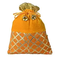 SAUDEEP INDIA Women's Potli Bag | Designer Rajasthani Style Royal Velvet Potli Batwa Bag Bridal Purse Women Handbag Shagun Pouch Return Gifts (Pack of 4)-thumb1