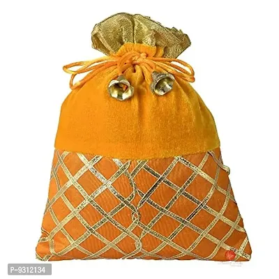 SAUDEEP INDIA Women's Potli Bag | Designer Rajasthani Style Royal Velvet Potli Batwa Bag Bridal Purse Women Handbag Shagun Pouch Return Gifts (Pack of 4)-thumb2