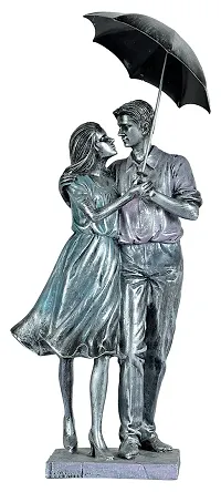 Saudeep India Valentine's Day Gift Love Couple with Umbrella Showpiece Statue - Gift for Girlfriend Boyfriend Wife Husband