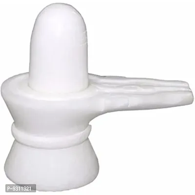 Saudeep India Trading Corporation Marble White Shivling-thumb0