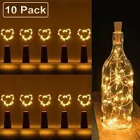 Saudeep India Wine Bottle Cork String Light Copper Wire Starry Fairy Lights Battery Powered Warm White DIY, Christmas Gift Box, Party, Decoration, Wedding (Pack of 15)-thumb1