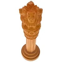 Saudeep India Wooden Ashoka Pillar,Ashoka Stambh Handicraft, Administration Showpiece, Gift-thumb1