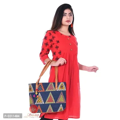 Saudeep India Hand Made Printed Ikat Traditional Shoulder Hand Bag For Women (Bag03)-thumb0