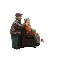 Saudeep India Dada Dadi Couple Idol for Gift |Grand Parents Showpiece Statue | Figurine Showpiece Idol, Best Gift for Love, Valentine Day, Wedding Anniversary, Retirement Party (Dada Dadi Cycle)-thumb2