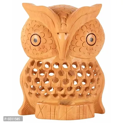 Saudeep India Trading Corporation Kadam Wooden Hardcore Wrok Superb Artist Work Handmade Carving Undercut Jali Work Owl Idol Beautiful Statue Home Decor Showpiece Gifts Items